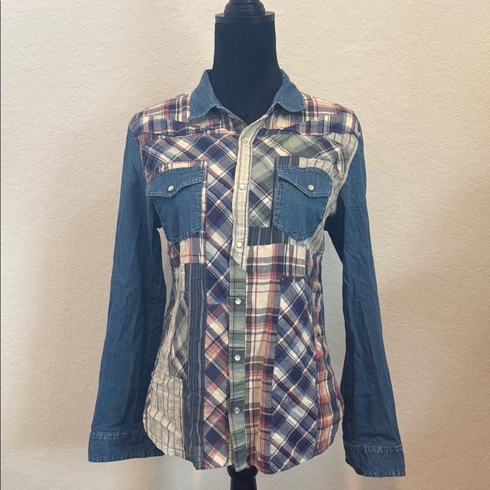 Johnny Was Multicolor Patchwork Shirt
